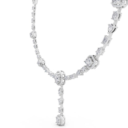 Halo Cascading Lab Grown Diamond Pendant Necklace, view 4