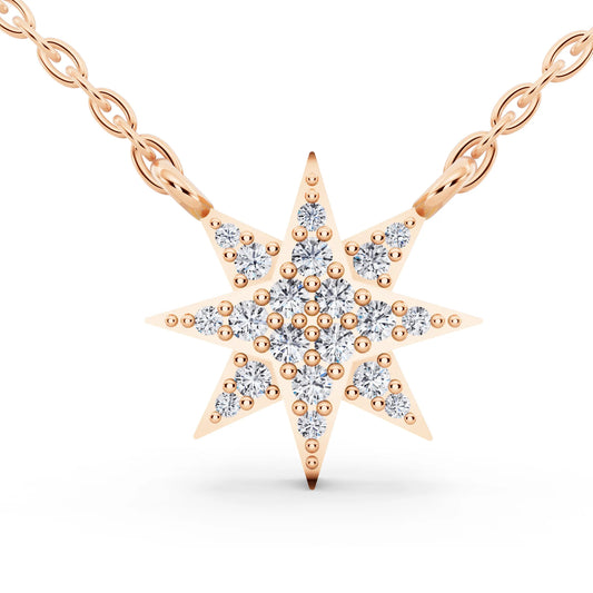 Rose Gold Star Lab Grown Diamond Pendant