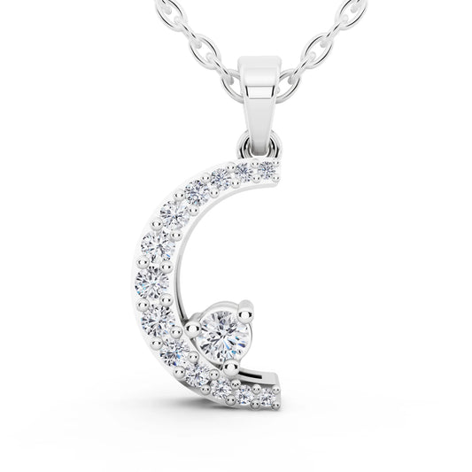 Crescent Moon Lab Grown Diamond Pendant