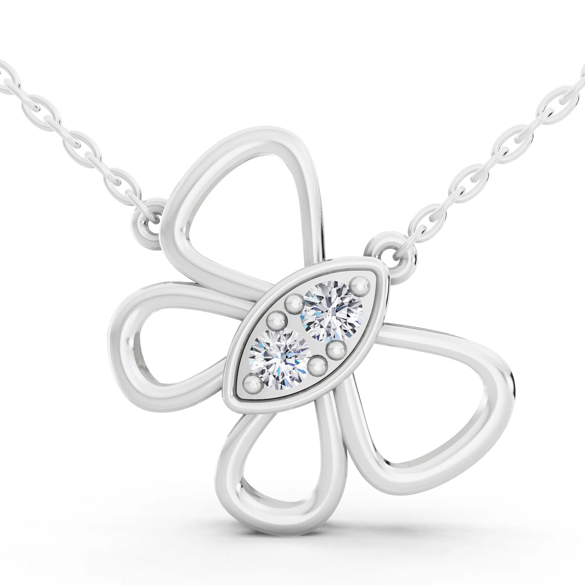 Floral Bow Lab Grown Diamond Pendant