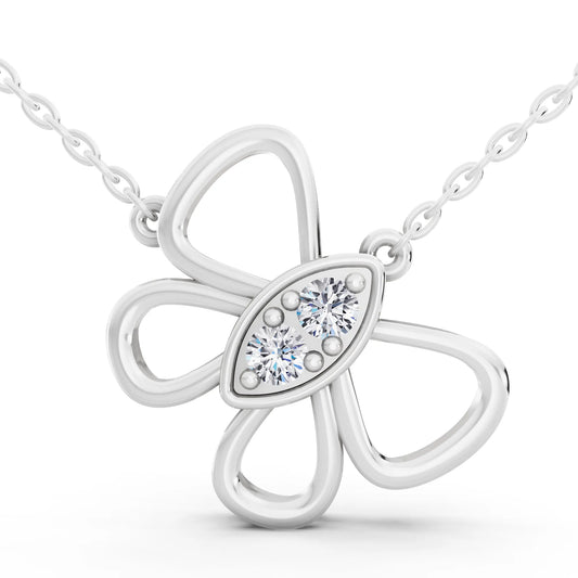 Floral Bow Lab Grown Diamond Pendant