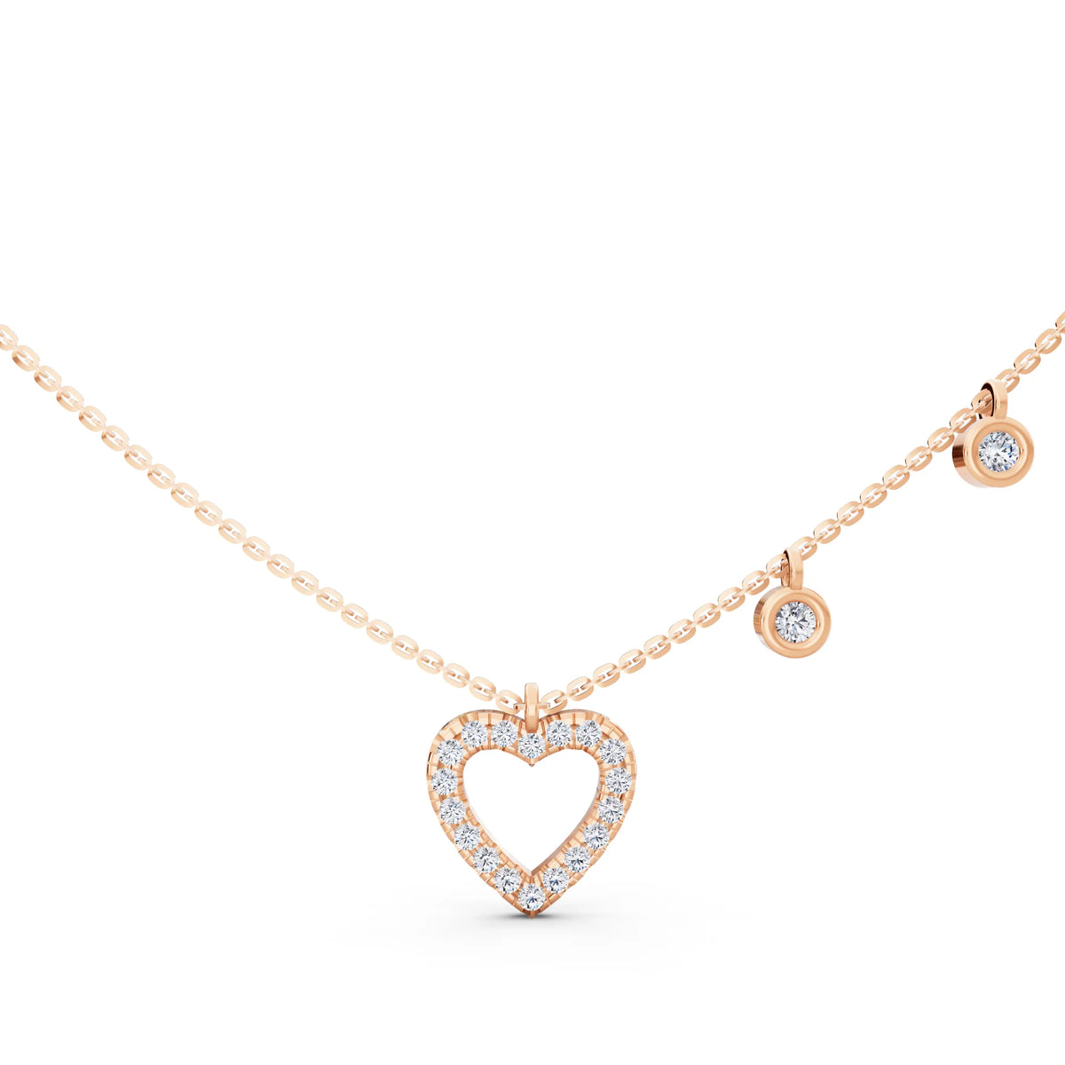 Romantic Heart Brilliant Lab Grown Diamond Necklace, view 4