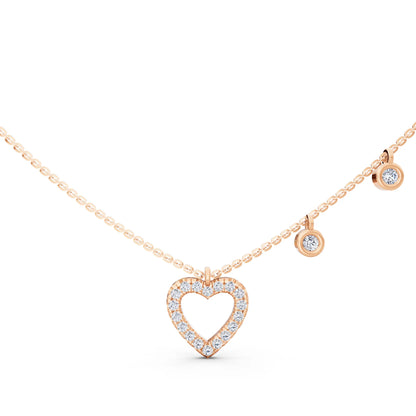 Romantic Heart Brilliant Lab Grown Diamond Necklace, view 4