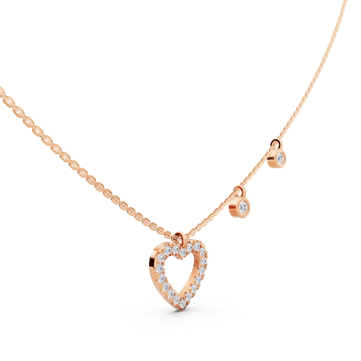 Romantic Heart Brilliant Lab Grown Diamond Necklace, view 5