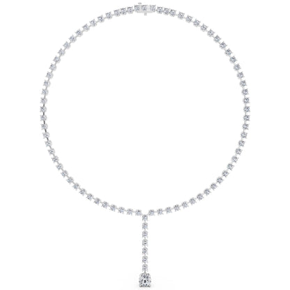 Round Cascading Drop Lab Grown Diamond Necklace with Pendant