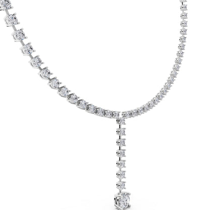 Round Cascading Drop Lab Grown Diamond Necklace with Pendant, view 3