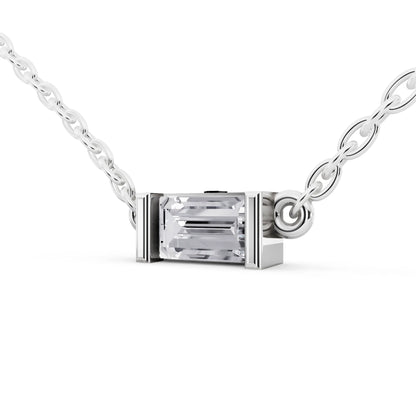 Emerald Lab Grown Diamond Bar Pendant, view 4