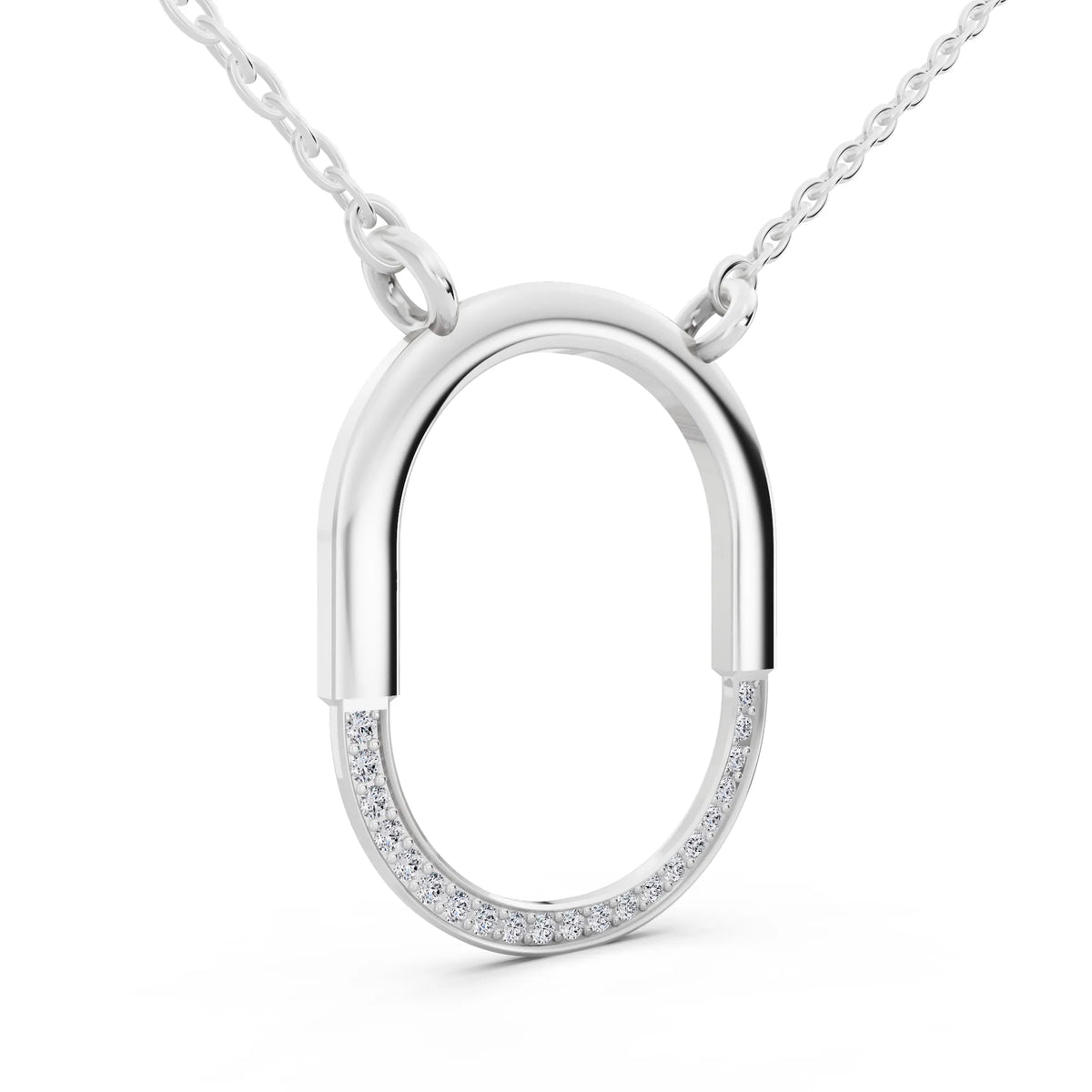 Open Oval Lab Grown Diamond Pendant