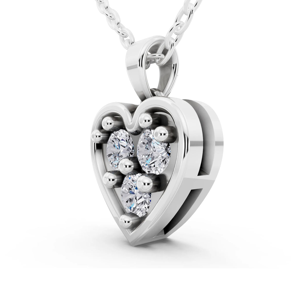 Heart Lab Grown Diamond Cluster Pendant, view 4