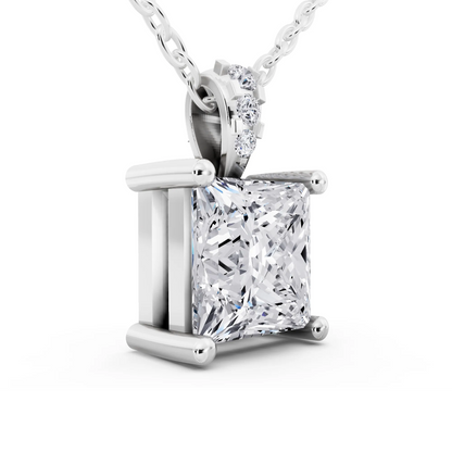 Princess Lab Grown Diamond Solitaire Pendant