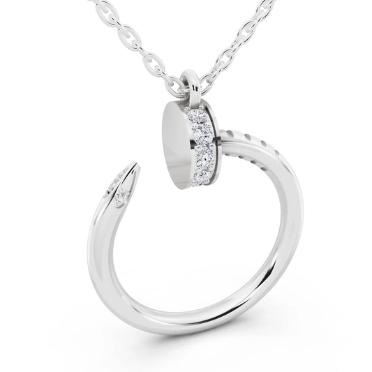 Open Circle Vertical Lab Grown Diamond Pendant