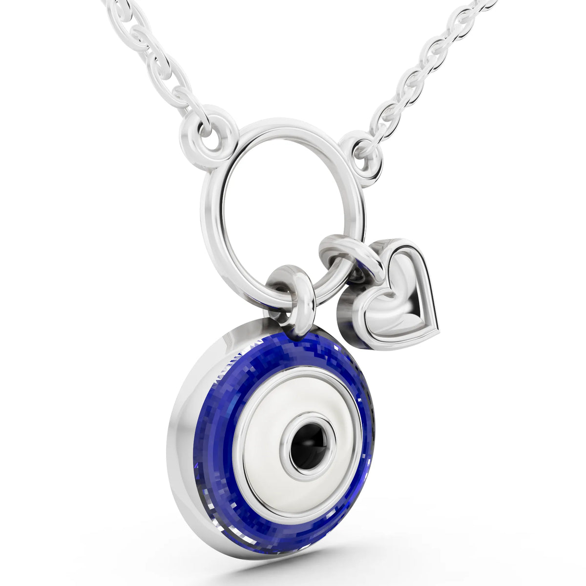 Evil Eye Heart Charm Pendant Necklace, view 4