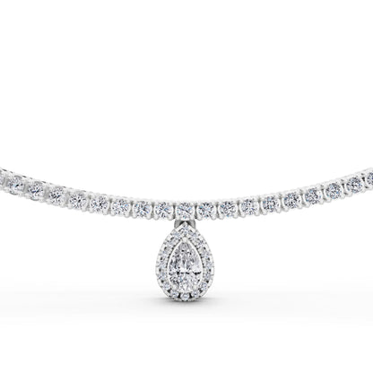 Teardrop Pear Round Lab Grown Diamond Pendant Necklace, view 4