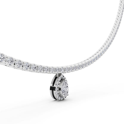 Teardrop Pear Round Lab Grown Diamond Pendant Necklace, view 5