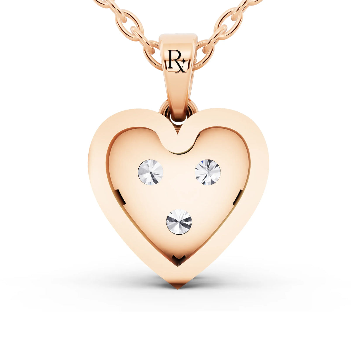 Rose Gold Heart Lab Grown Diamond Cluster Pendant, view 4