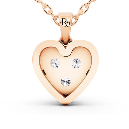 Rose Gold Heart Lab Grown Diamond Cluster Pendant, view 4
