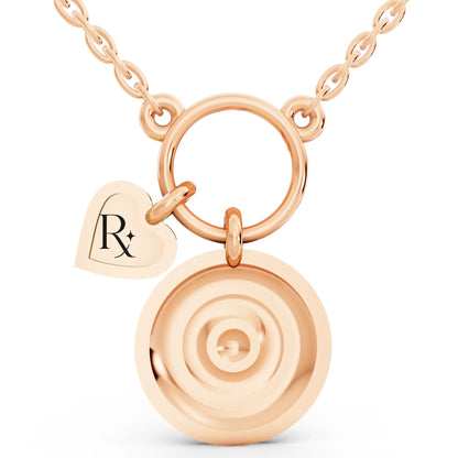 Rose Gold Evil Eye Heart Charm Pendant Necklace, view 5