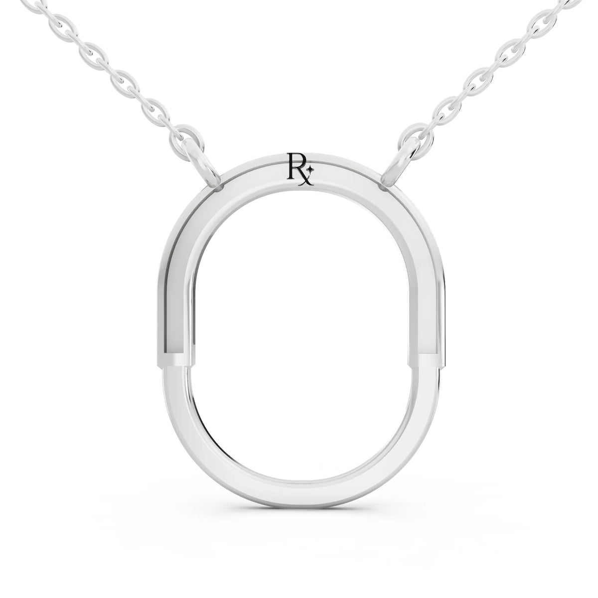 Open Oval Lab Grown Diamond Pendant, view 4