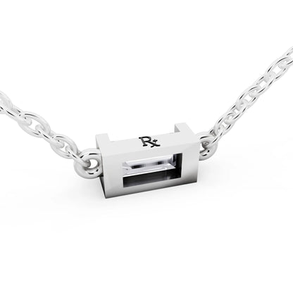 Emerald Lab Grown Diamond Bar Pendant, view 5