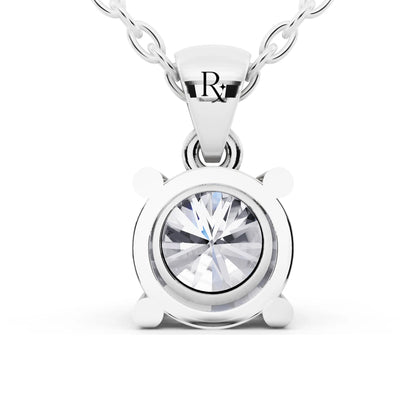 Round Lab Grown Diamond Four Prong Solitaire Pendant, view 2
