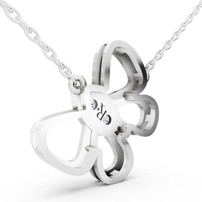 Floral Bow Lab Grown Diamond Pendant, view 5
