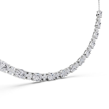 Luxurious Oval Round Cut Line Lab Grown Diamond Necklace, view 5