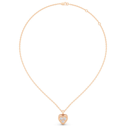 Rose Gold Heart Lab Grown Diamond Cluster Pendant, view 5