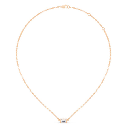 Rose Gold Emerald Lab Grown Diamond Bar Pendant, view 6