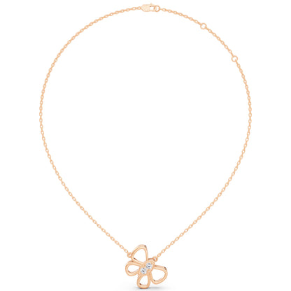 Rose Gold Floral Bow Lab Grown Diamond Pendant, view 6