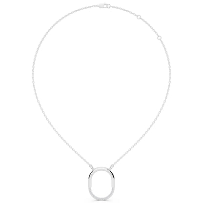Open Oval Lab Grown Diamond Pendant, view 5