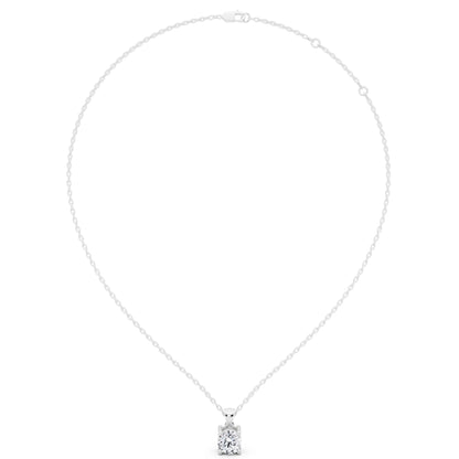Round Lab Grown Diamond Four Prong Solitaire Pendant, view 3