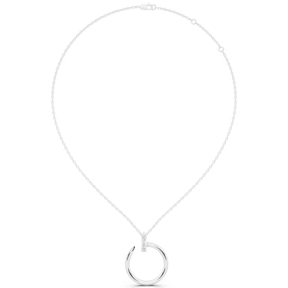 Open Circle Vertical Lab Grown Diamond Pendant, view 4