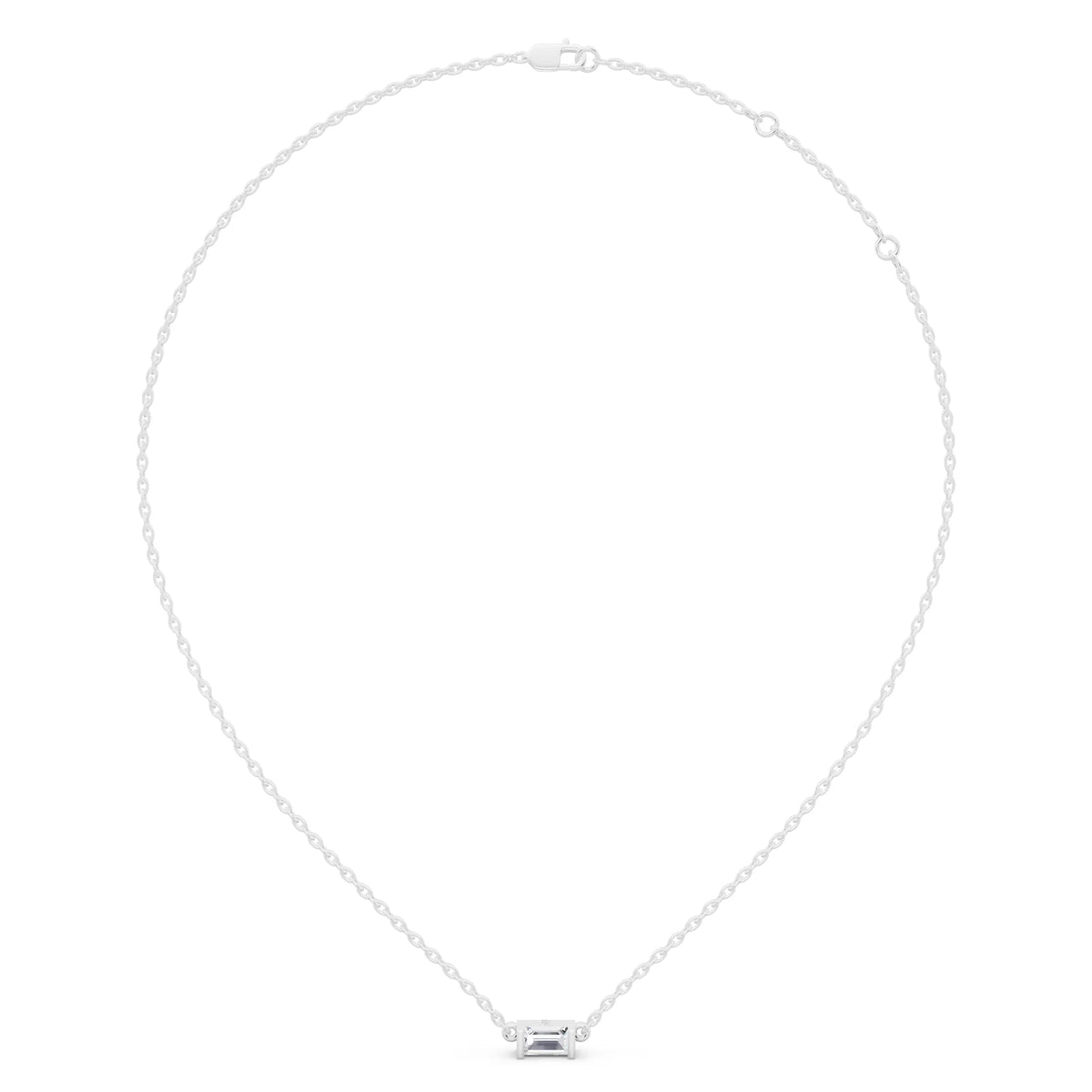 Emerald Lab Grown Diamond Bar Pendant, view 6