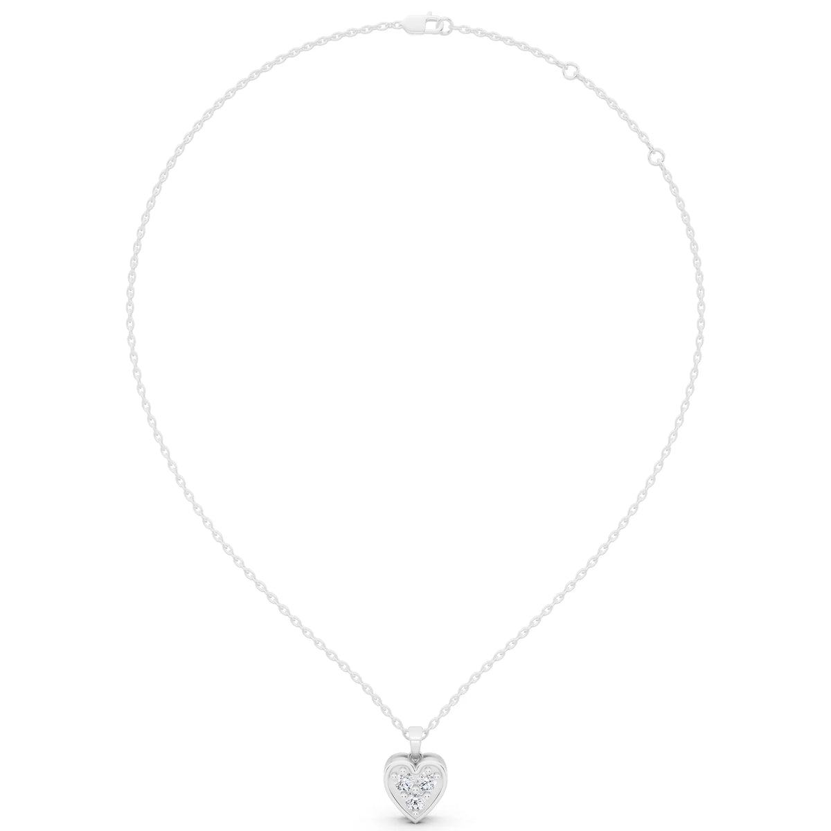 Heart Lab Grown Diamond Cluster Pendant, view 6