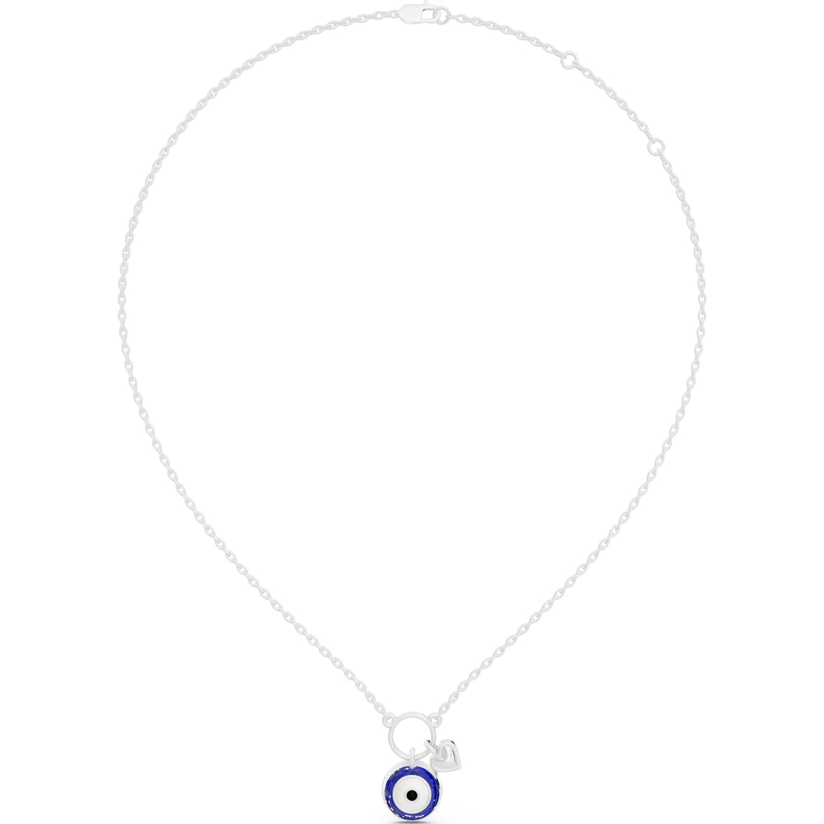 Evil Eye Heart Charm Pendant Necklace, view 6