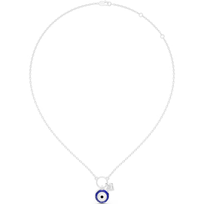 Evil Eye Heart Charm Pendant Necklace, view 6