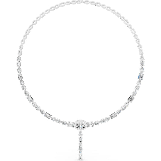 Round Oval Emerald Drop Lab Grown Diamond Pendant Necklace