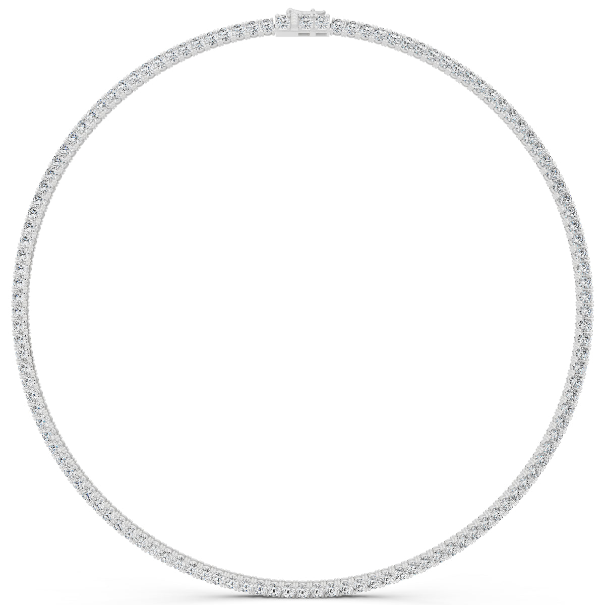 Round Line Lab Grown Diamond Tennis Chain Necklace