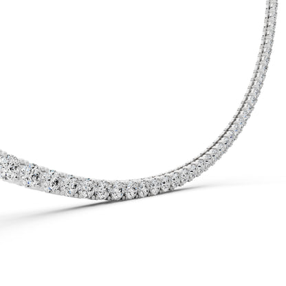 Round Line Lab Grown Diamond Tennis Chain Necklace, view 5