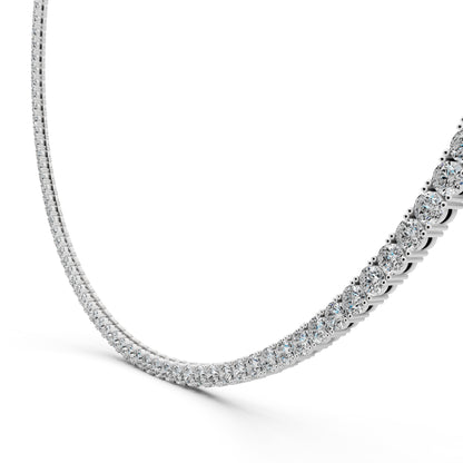 Round Line Lab Grown Diamond Tennis Chain Necklace, view 6