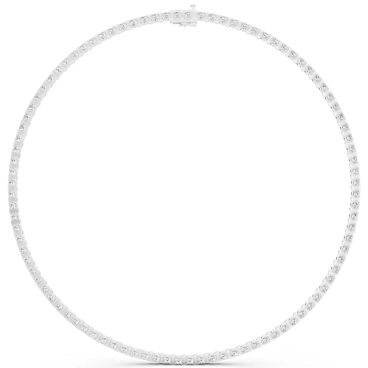 Round Line Lab Grown Diamond Tennis Chain Necklace