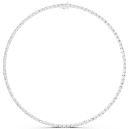 Round Line Lab Grown Diamond Tennis Chain Necklace