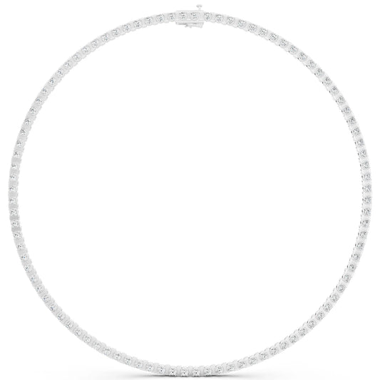 Round Line Lab Grown Diamond Tennis Chain Necklace