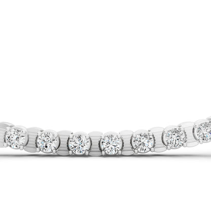Round Line Lab Grown Diamond Tennis Chain Necklace, view 4