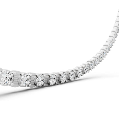 Round Line Lab Grown Diamond Tennis Chain Necklace, view 5