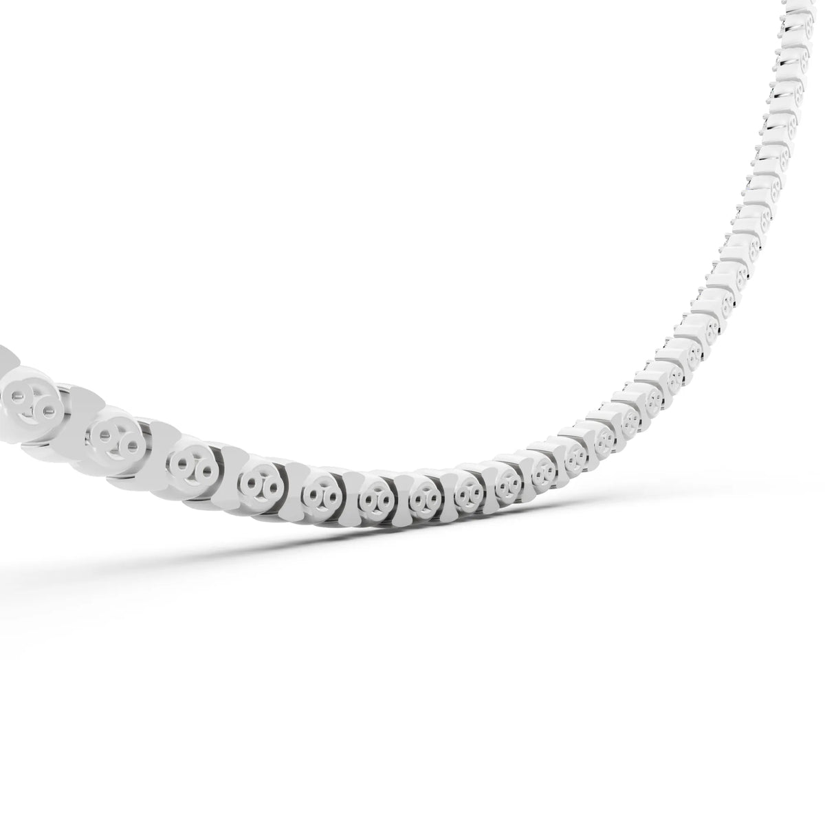 Round Line Lab Grown Diamond Tennis Chain Necklace, view 6