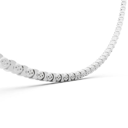 Round Line Lab Grown Diamond Tennis Chain Necklace, view 6