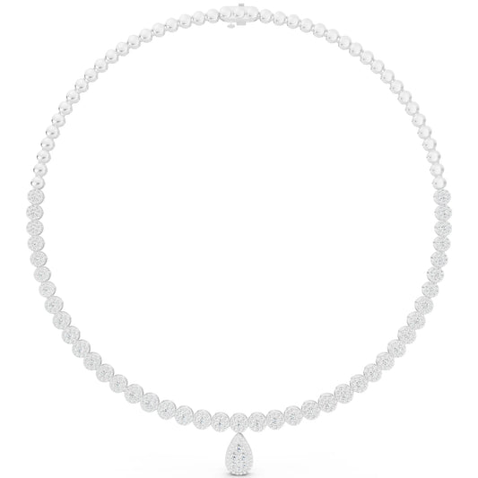 Timeless Round Teardrop Lab Grown Diamond Pendant Necklace