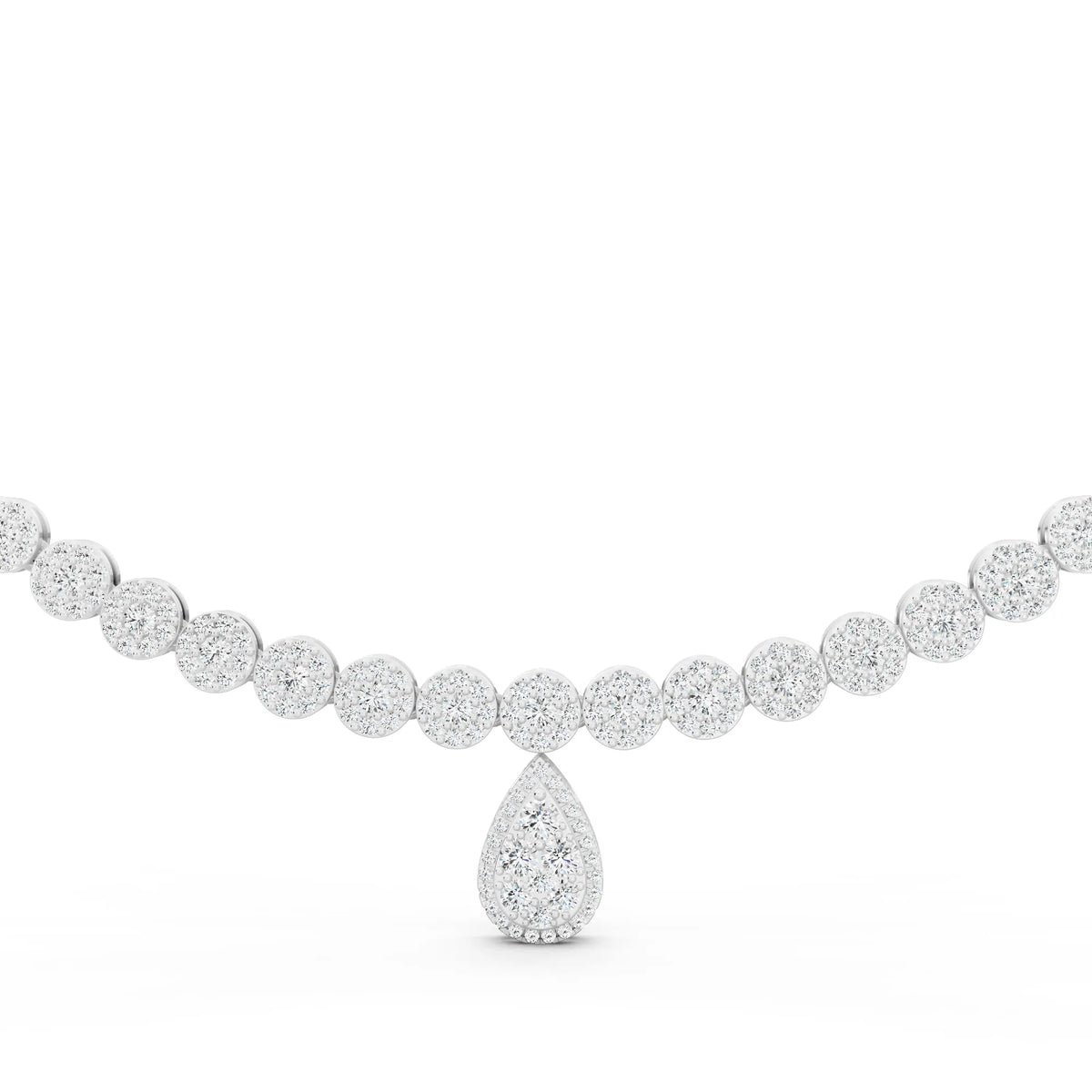 Timeless Round Teardrop Lab Grown Diamond Pendant Necklace, view 4