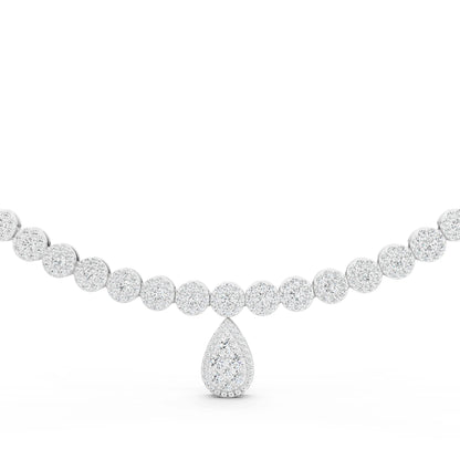 Timeless Round Teardrop Lab Grown Diamond Pendant Necklace, view 4